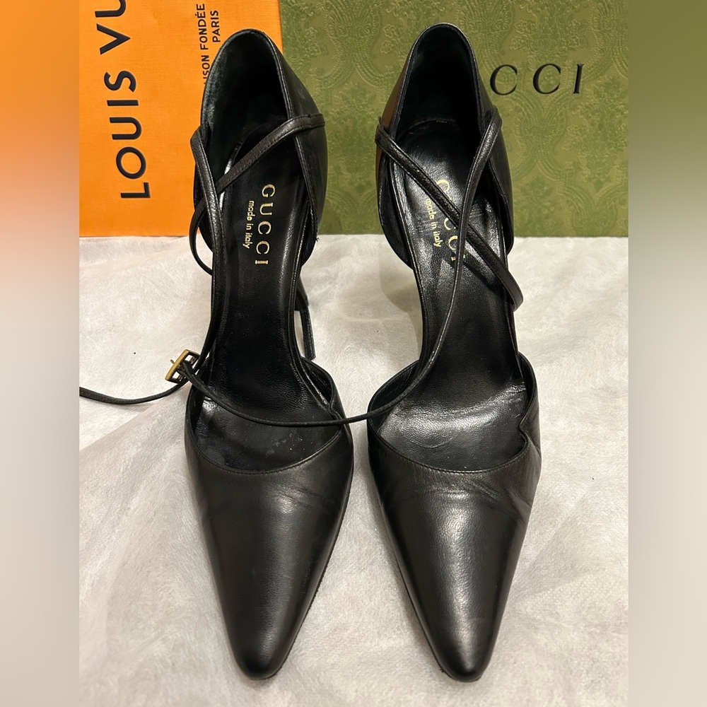 Gucci Black Leather Heels